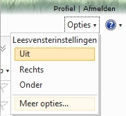 Hotmail opties