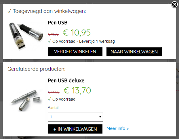 Upselling in je winkelwagentje